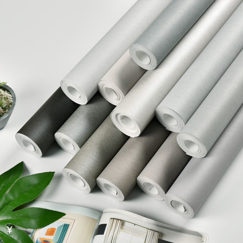 Modern Pure Color Wallpaper Roll Non-Woven Material Unpasted Multicolor Wall Art for Living Room