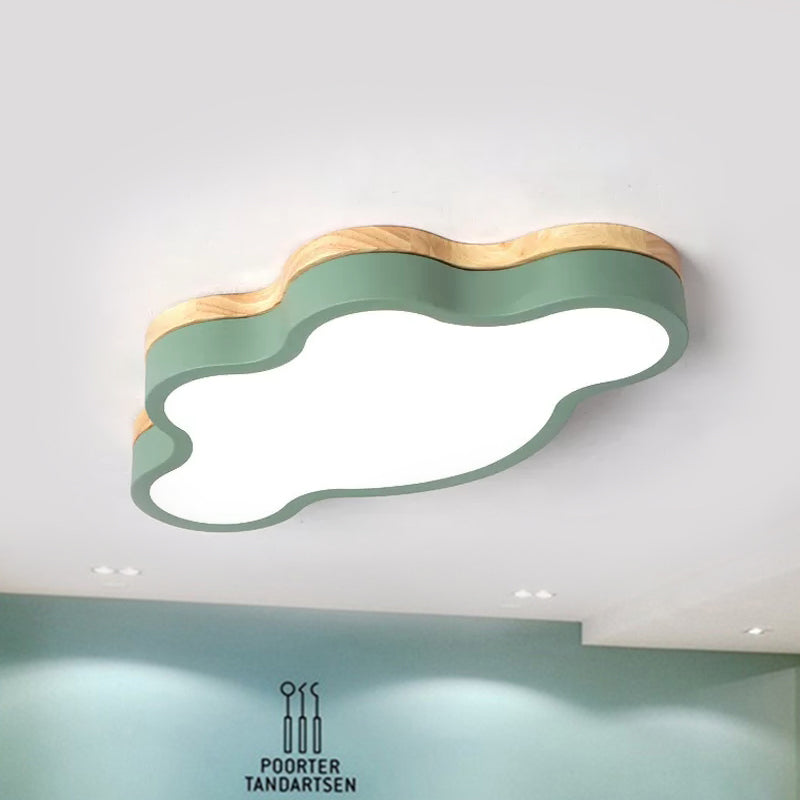 Acrylic Cloud Shape Flush Ceiling Light Macaron Loft LED Ceiling Lamp for Kid Bedroom