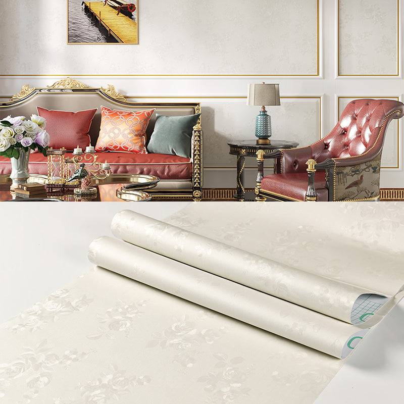 Plain Pattern Wallpaper Roll Simple Self-Adhesive Living Room Wall Covering, 57.1-sq ft