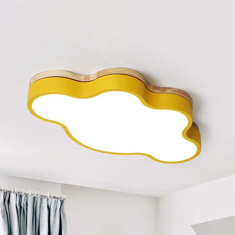 Acrylic Cloud Shape Flush Ceiling Light Macaron Loft LED Ceiling Lamp for Kid Bedroom