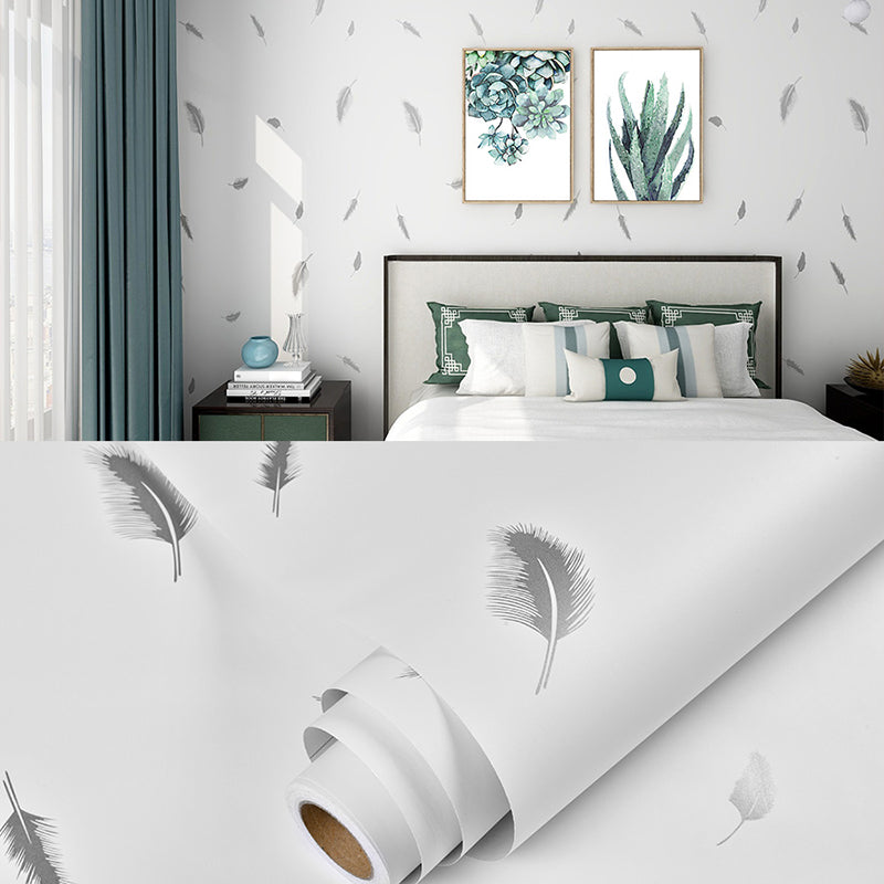 Plain Pattern Wallpaper Roll Simple Self-Adhesive Living Room Wall Covering, 57.1-sq ft