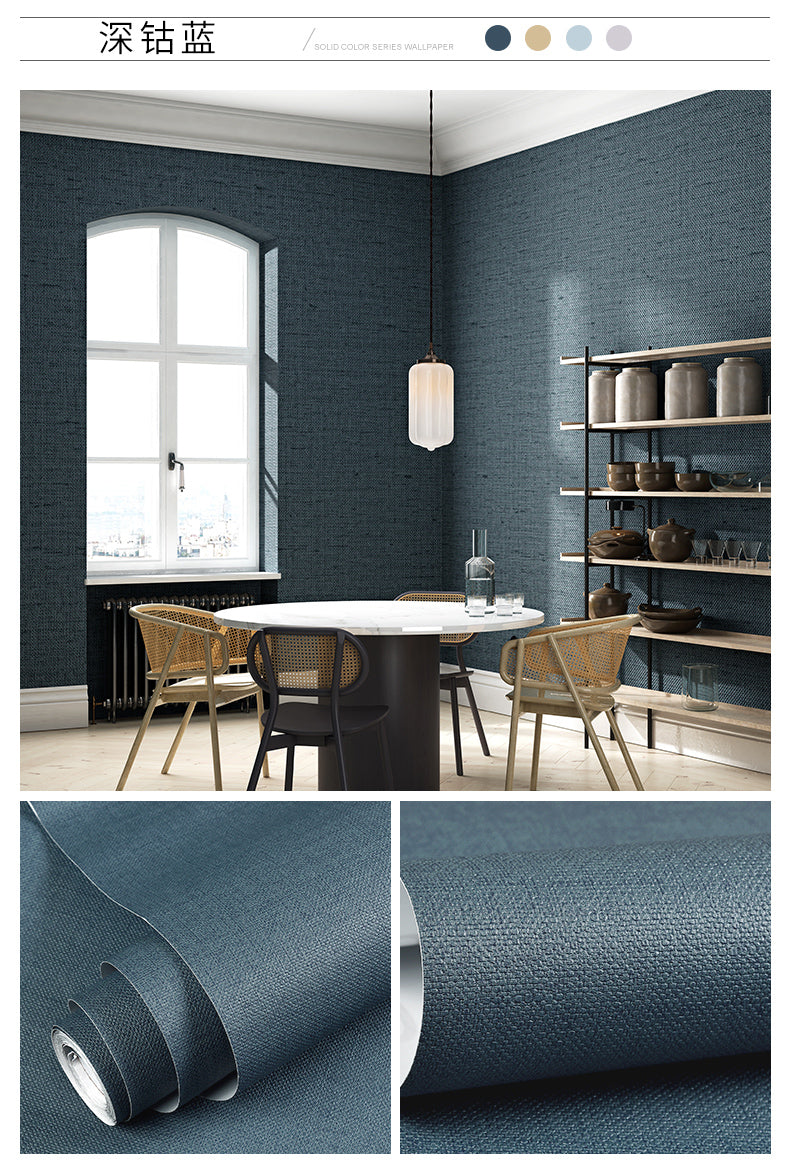 Simplicity Solid-Colored Wallpaper Roll Multi Color Non-Pasted Wall Art for Bedroom