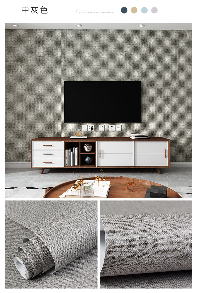 Simplicity Solid-Colored Wallpaper Roll Multi Color Non-Pasted Wall Art for Bedroom