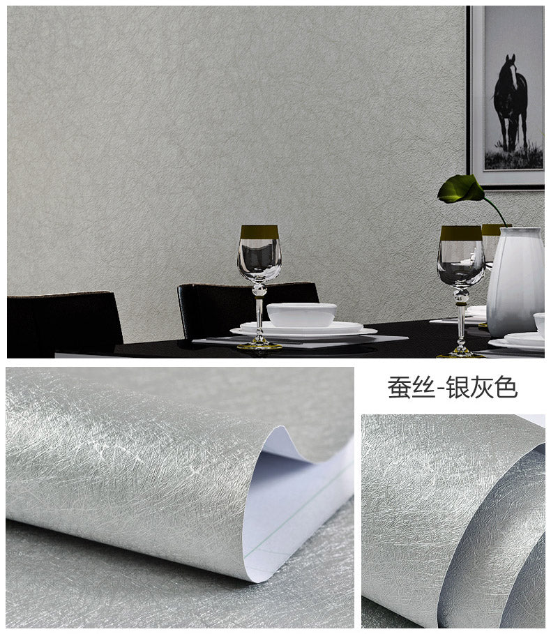 Simplicity Solid-Colored Wallpaper Roll Multi Color Non-Pasted Wall Art for Bedroom