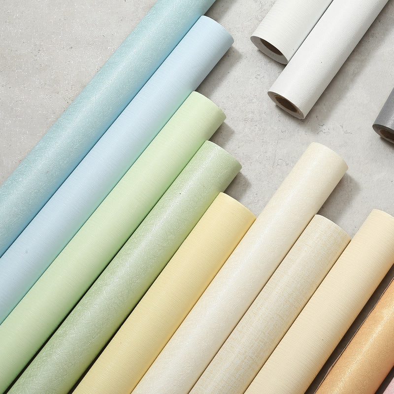 Peel off Plain Wallpaper Roll Scandinavian Style Non-Woven Wall Covering, 32.3 sq ft