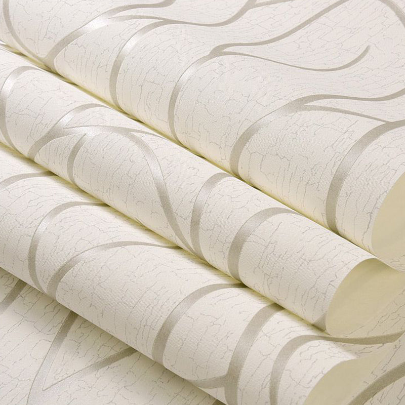 Pastel Color Stripe Wallpaper Roll Stain Resistant Wall Covering for Living Room