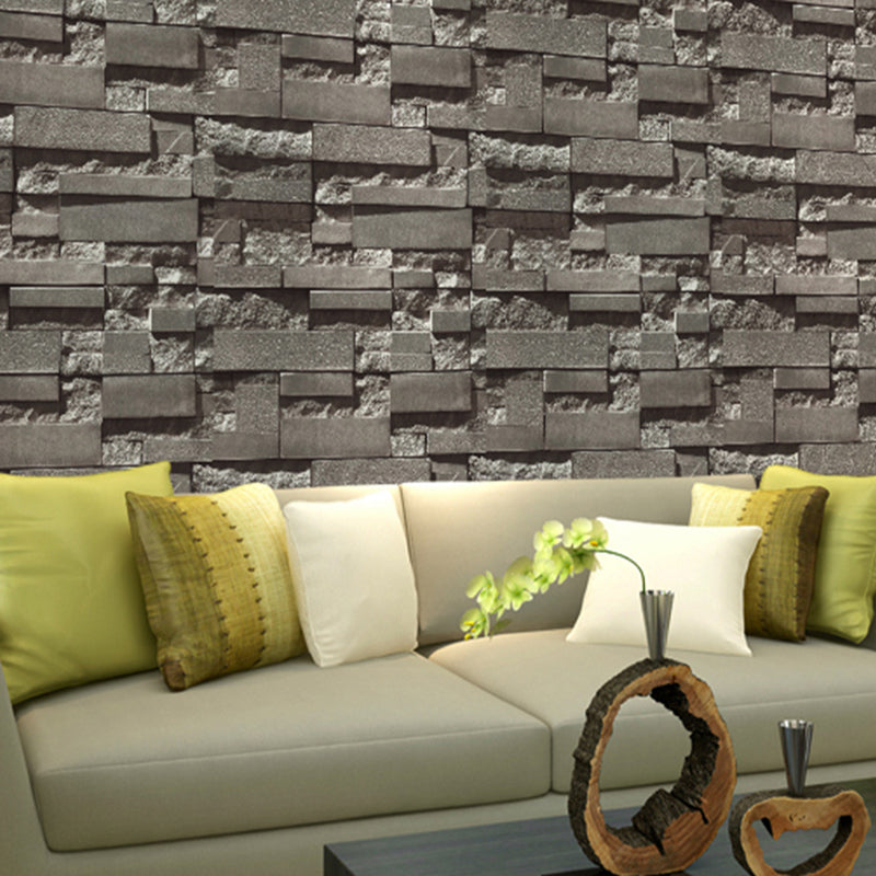 Bricked Pattern Wallpaper Roll Multiple Colors Industrial Chic Wall Art for Barbershop