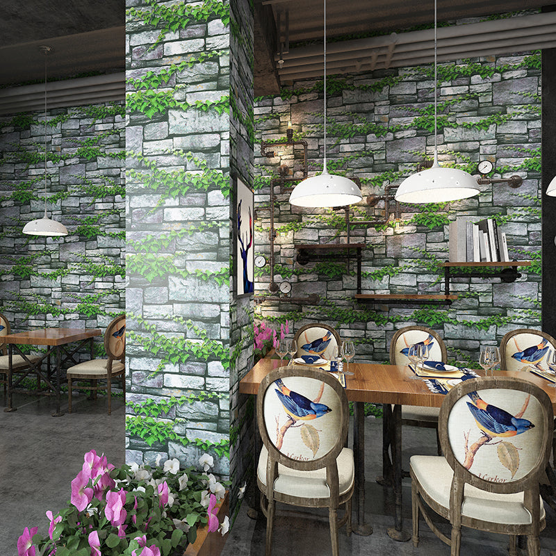 Wallpaper Roll Brick Print Multi Colored Industrial Fashion Non-Woven Wall Decor