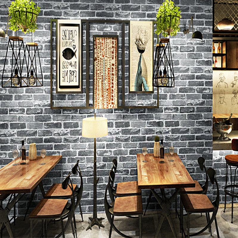 Unpasted Brick Print Wallpaper Roll Industrial Style PVC Wall Art, 33' L x 20.5" W