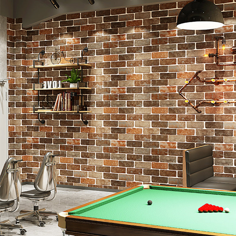 Unpasted Brick Print Wallpaper Roll Industrial Style PVC Wall Art, 33' L x 20.5" W