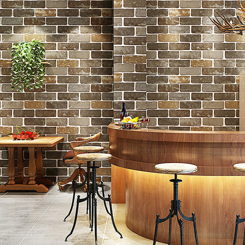 Unpasted Brick Print Wallpaper Roll Industrial Style PVC Wall Art, 33' L x 20.5" W