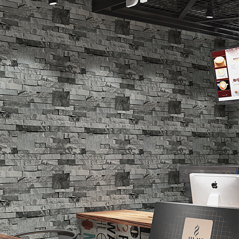 Unpasted Brick Print Wallpaper Roll Industrial Style PVC Wall Art, 33' L x 20.5" W