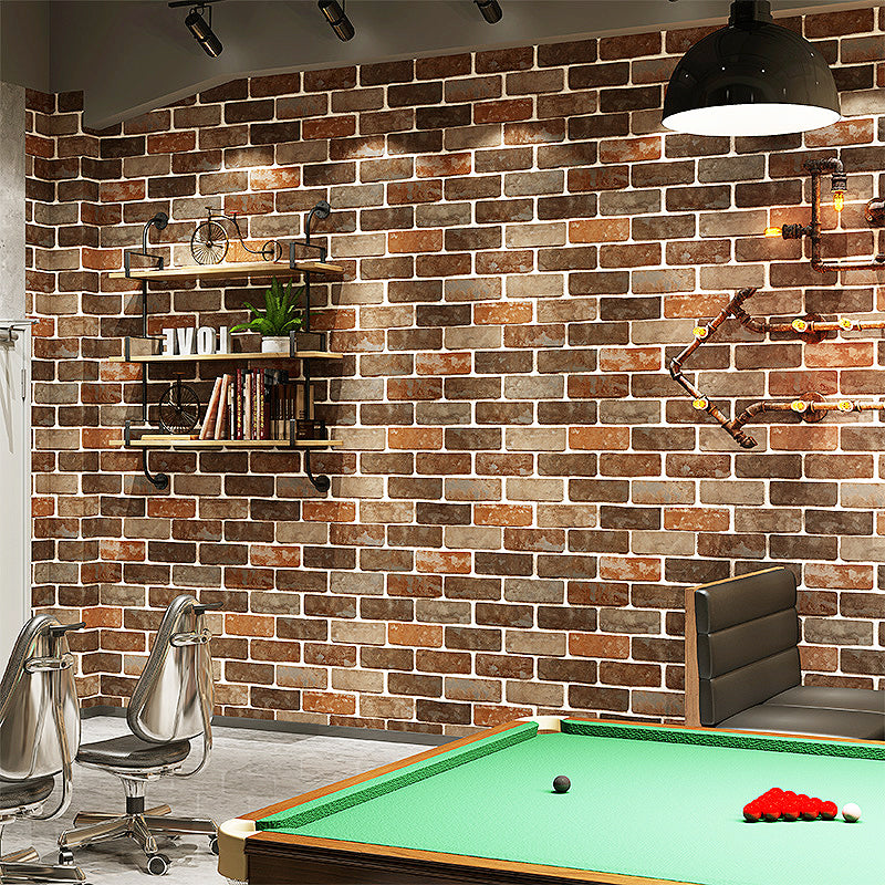 Water Resistant Brick Patterned Wallpaper Roll PVC Industrial Wall Decor for Restaurant