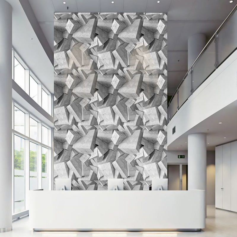 Peel off Stone Patterned Wallpaper Roll Industrial Style Vinyl Wall Decor, 64.6 sq-ft