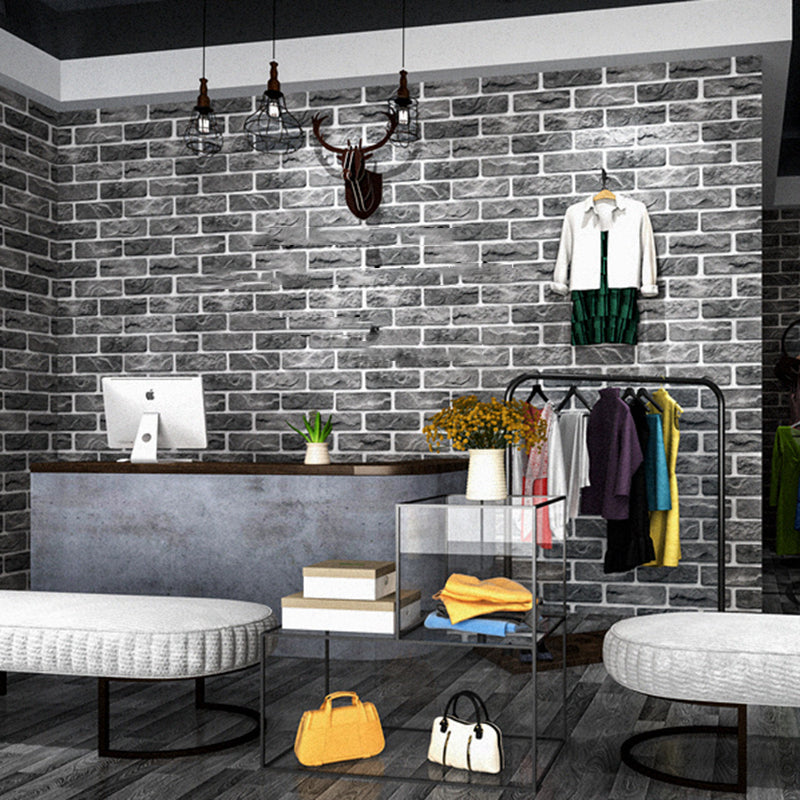 Brick Printing Wallpaper Roll Multi-Colored Industrial Wall Covering for Coffee Shop