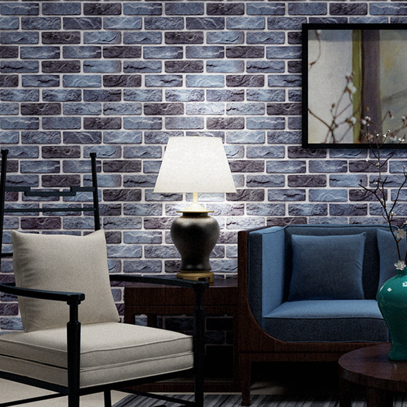 Brick Printing Wallpaper Roll Multi-Colored Industrial Wall Covering for Coffee Shop