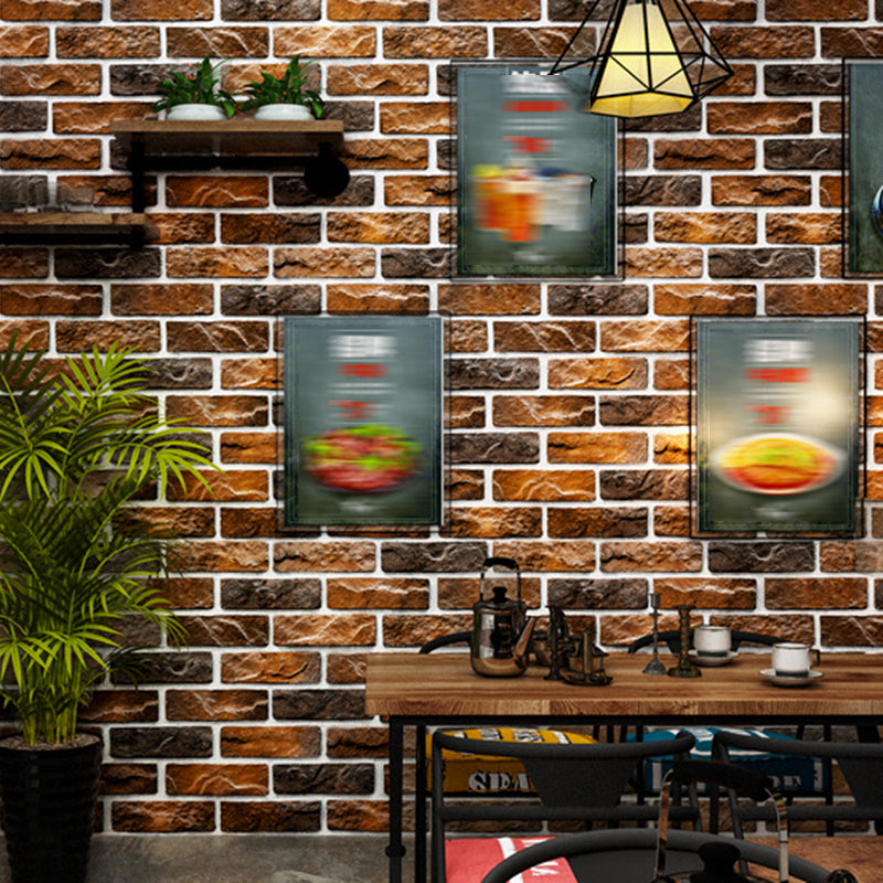 Brick Printing Wallpaper Roll Multi-Colored Industrial Wall Covering for Coffee Shop