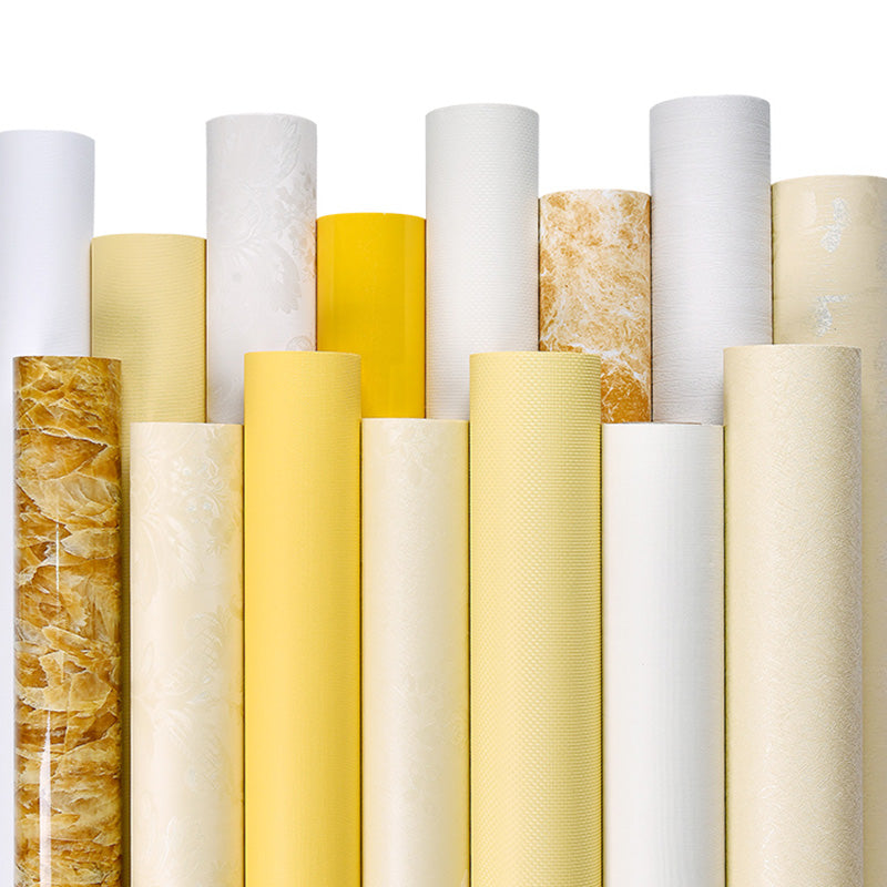 Simple Multi Colored PVC Wallpaper Roll Textured Plain Patterned Self-Adhesive Wall Decor