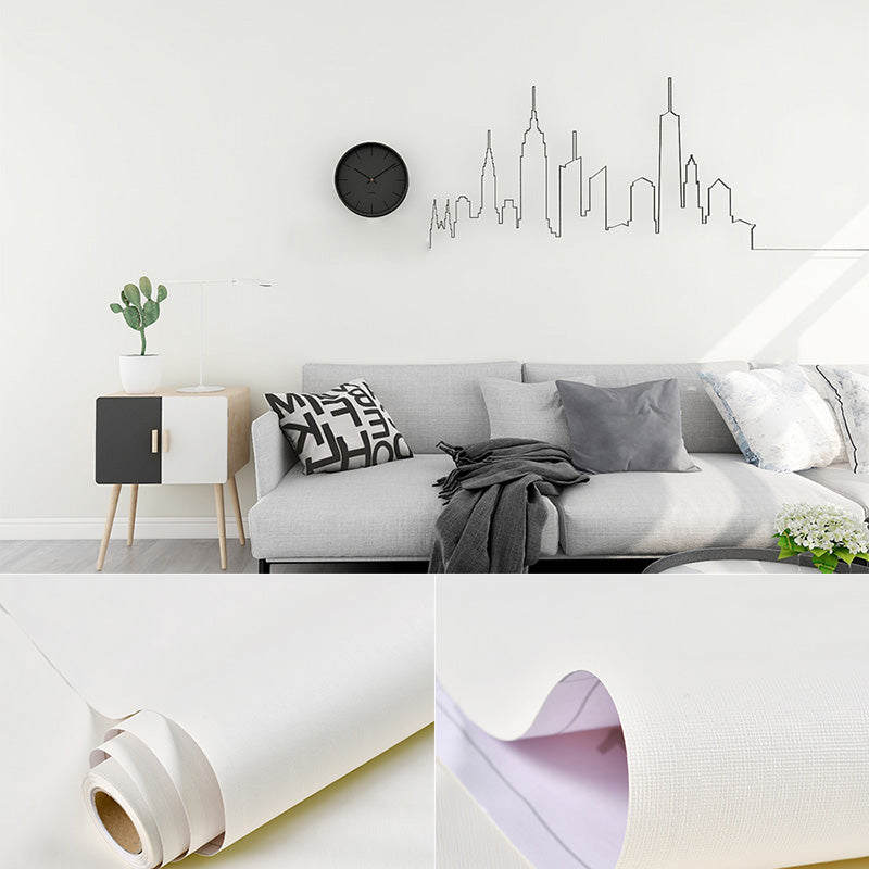 Simple Multi Colored PVC Wallpaper Roll Textured Plain Patterned Self-Adhesive Wall Decor