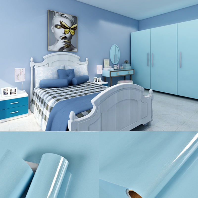 Stick Wallpaper Roll Pastel Color Vinyl Textured Solid Color Nordic Style Wall Art