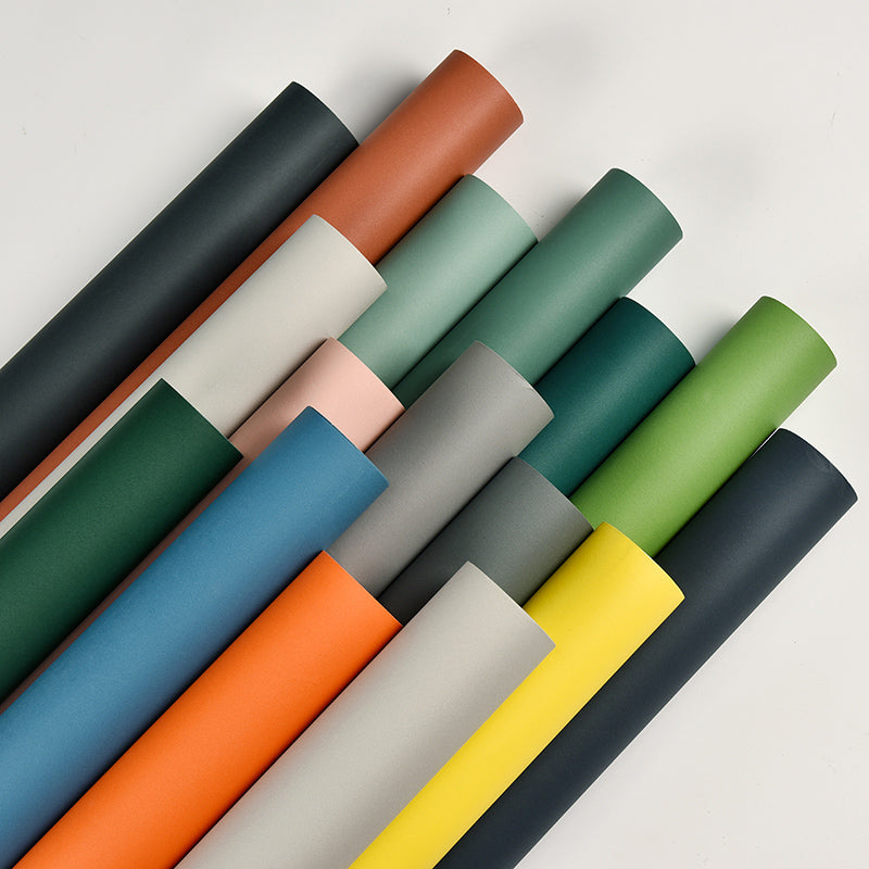 Multicolor Plain Wallpaper Roll Stain Resistant Simplicity Style Bedroom Wall Art