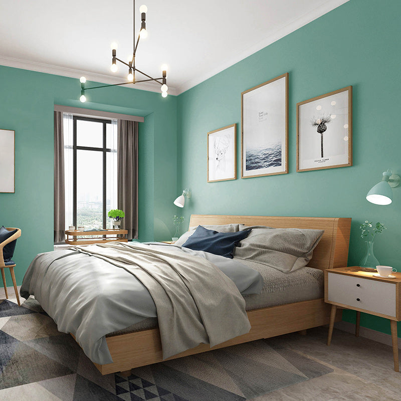 Minimalist Style Wallpaper Roll Pastel Color Plain Wall Covering, 33' L x 20.5" W