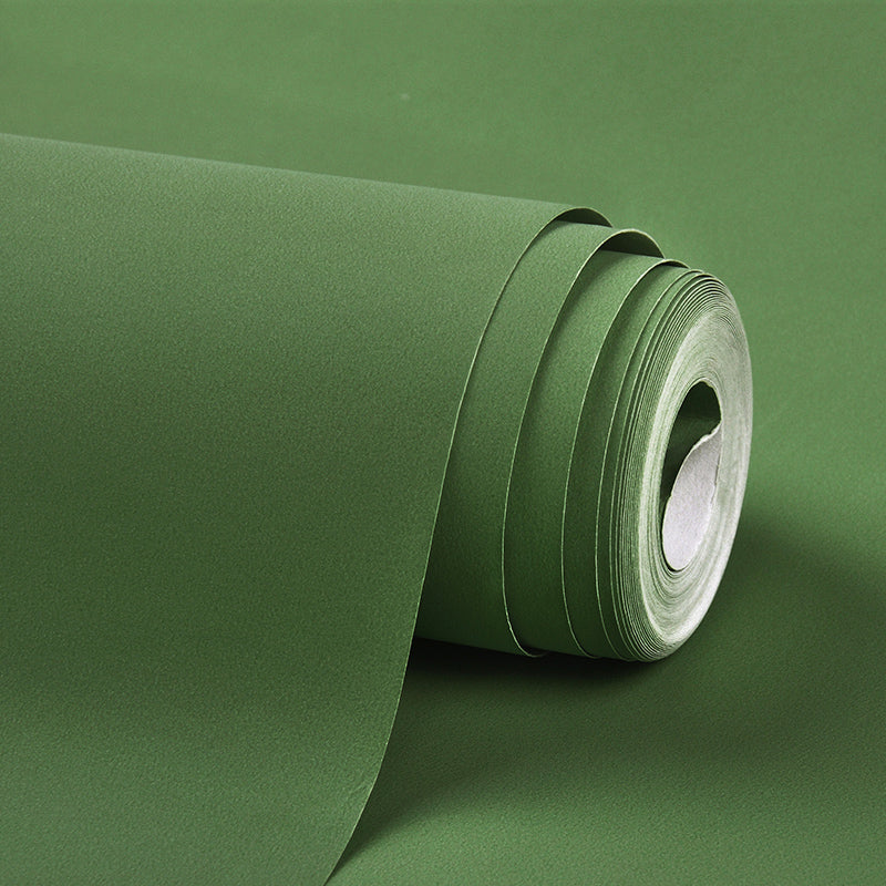 Nordic Soft Color Non-Woven Wallpaper Roll Textured Solid Unpasted Wall Covering