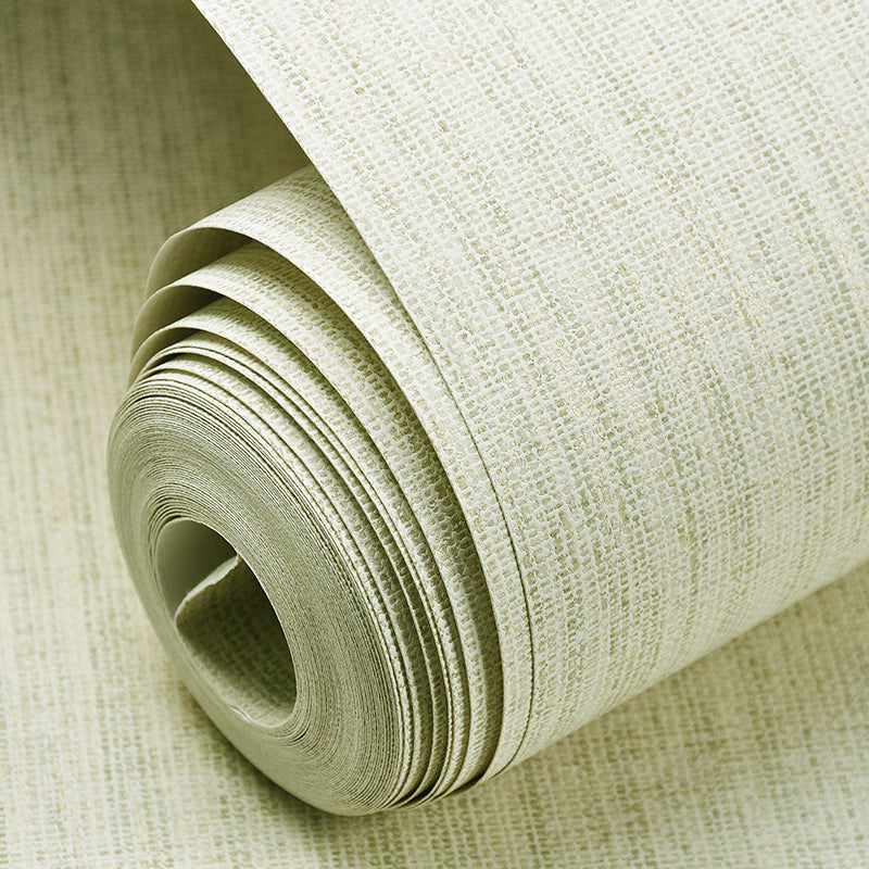 Nordic Soft Color Non-Woven Wallpaper Roll Textured Solid Unpasted Wall Covering