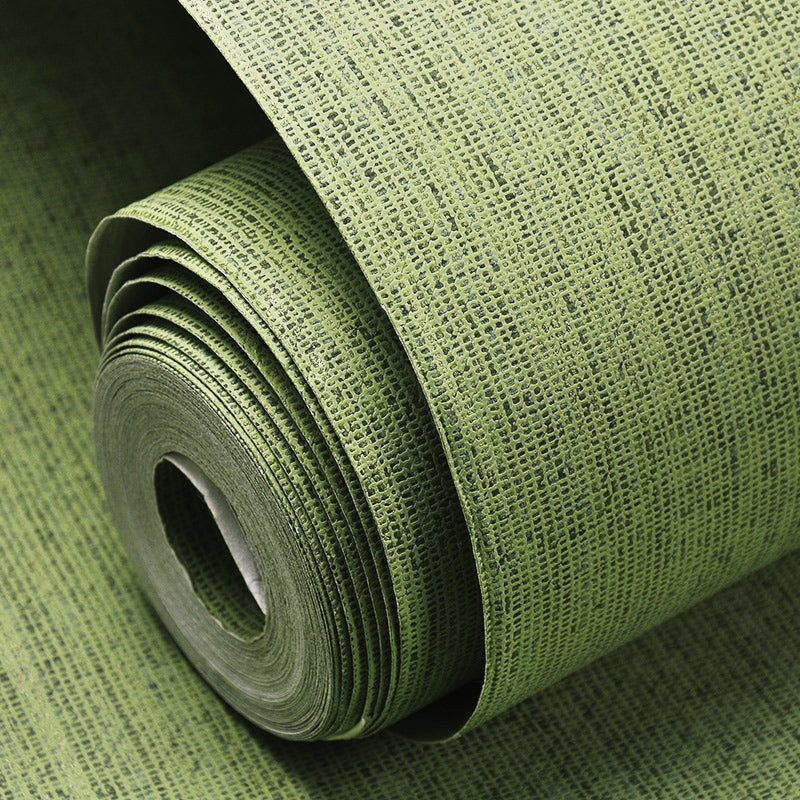 Nordic Soft Color Non-Woven Wallpaper Roll Textured Solid Unpasted Wall Covering