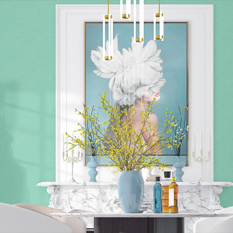 Unpasted Wallpaper Roll Soft Color Non-Woven Cloth Textured Plain Nordic Wall Art