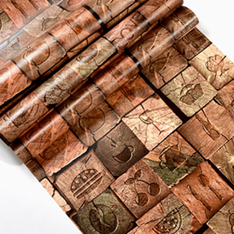 Repurposed Wood Wallpaper Roll Multi-Colored Industrial Wall Art for Business Scenes