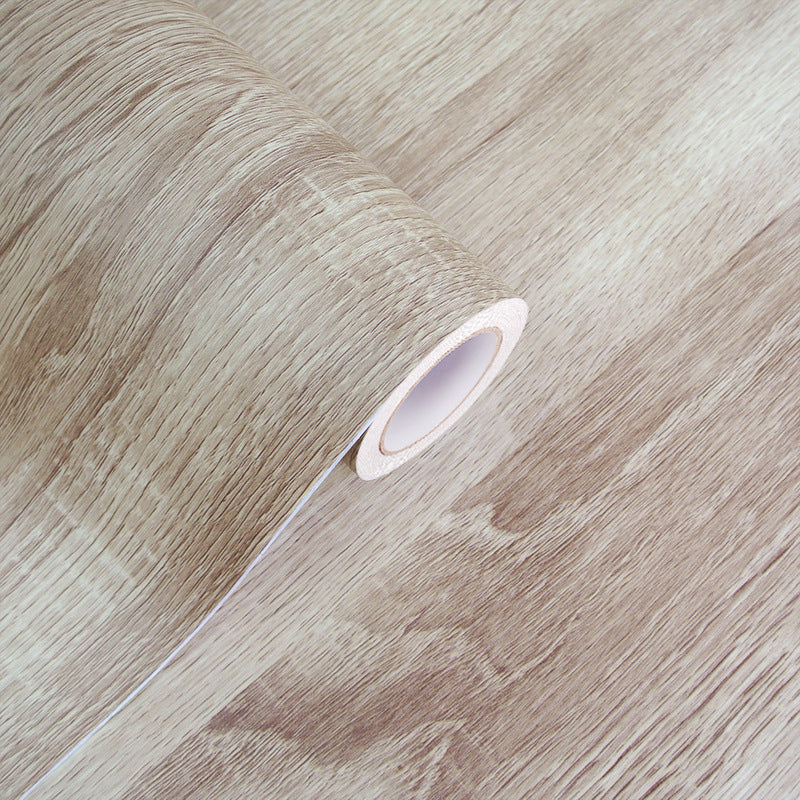 Faux Wood Wallpaper Roll Peel and Paste Industrial Living Room Wall Decor, 6.5 sq-ft