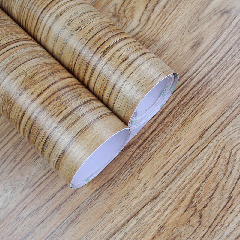 Faux Wood Wallpaper Roll Peel and Paste Industrial Living Room Wall Decor, 6.5 sq-ft