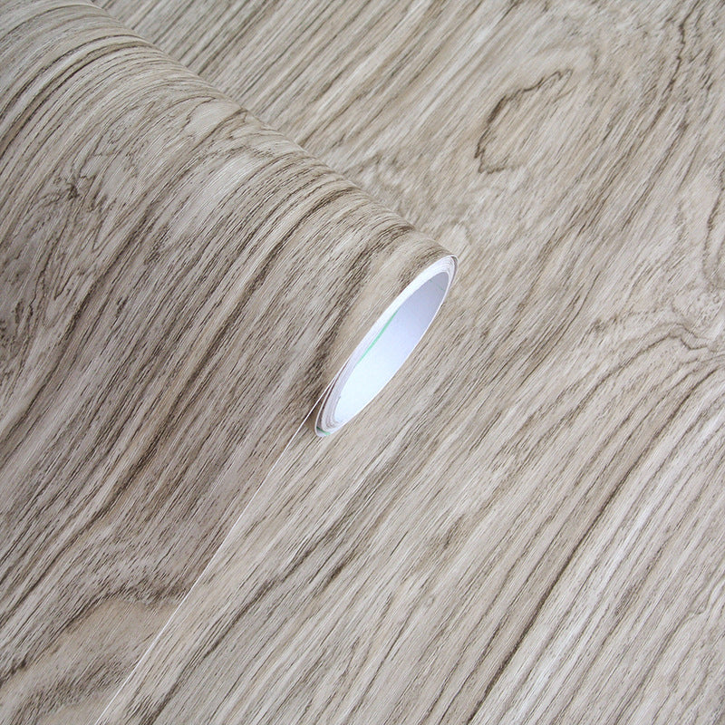 Faux Wood Wallpaper Roll Peel and Paste Industrial Living Room Wall Decor, 6.5 sq-ft