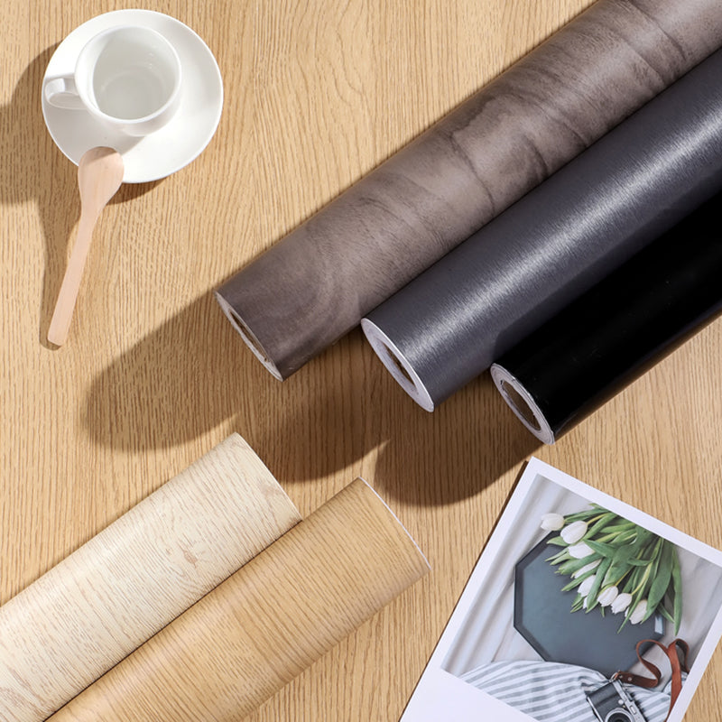 Self Sticking Repurposed Wood Wallpaper Roll Industrial Vinyl Wall Decor, 16.5' L x 23.5" W