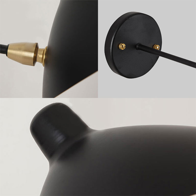 Metallic Duckbill Shade Wall Lamp Modern Style 1 Head Black Finish Sconce Lighting with Straight/Curved Arm