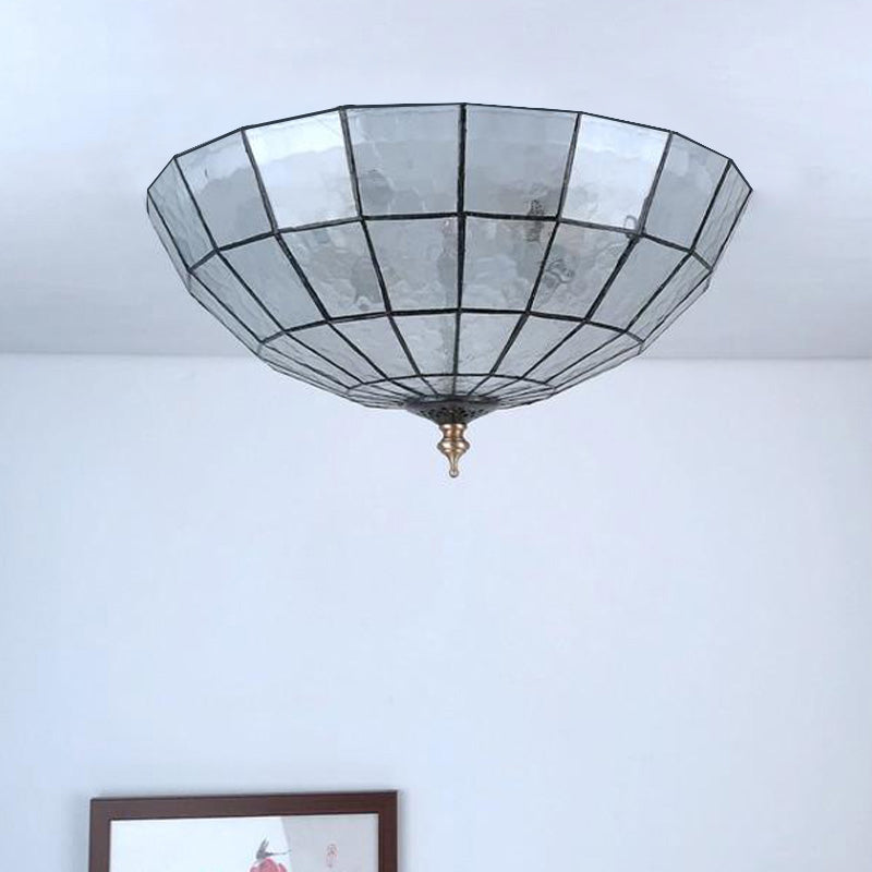 Dome Shade Flush Mount Lighting 2/3/4 Lights Clear Glass Tiffany Style Ceiling Light Fixture, 12"/16"/19.5" Wide