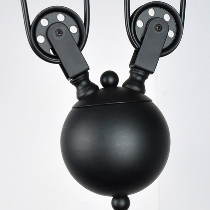 Polea de bengala de ancho negro Polea Ligera Industrial 3 Bulbos Restaurante Hanging Island Light