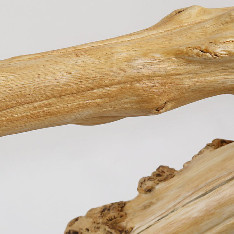 Colgante de suspensión de rama marrón clara de 3 bulbo de 3 bulb con sombra de madera para dormitorio