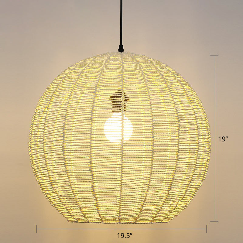 Kugelförmige Rattan -Suspension Licht Minimalist 1 Kopfheizendedecke für das Restaurant