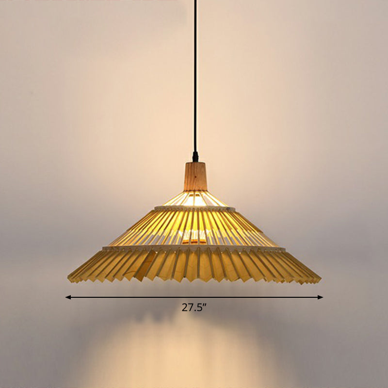 Bamboo Paraplu Pendant Light Chinoiserie 1 Head Suspension Lighting Fecture voor restaurant