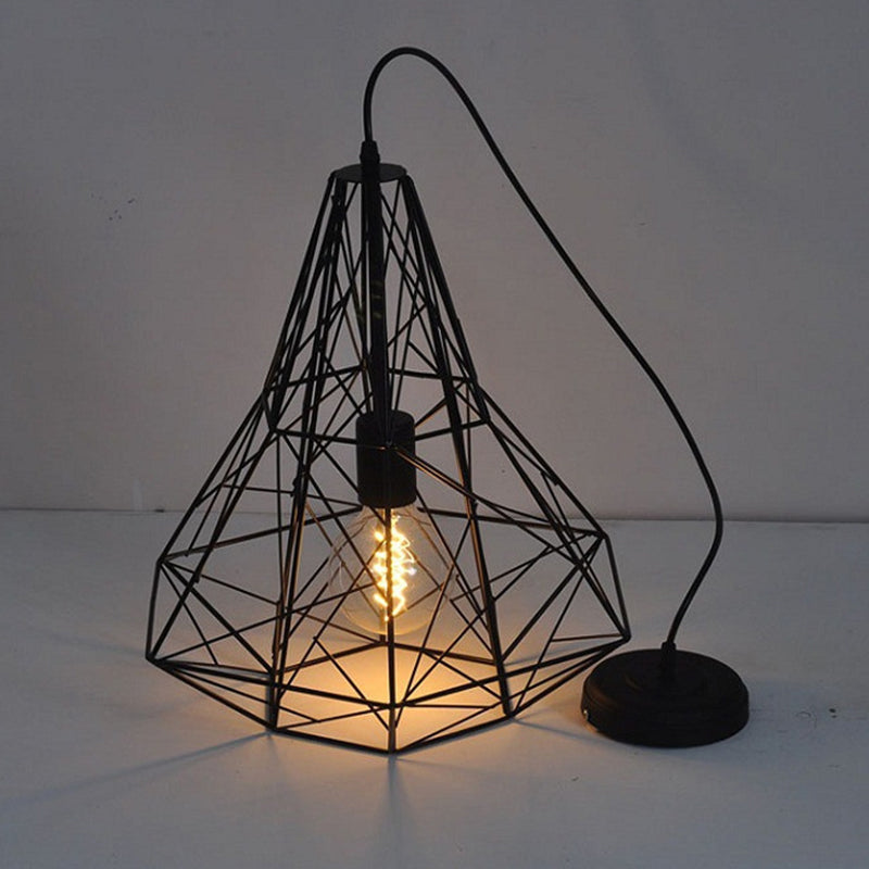 Loft Wire Cage Anhänger Beleuchtung 1 Kopf Metall Deckenhängung Lampe in Schwarz für das Restaurant