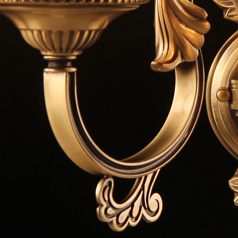 Lampada da parete da tonalità smerlata antica 1 testa illuminazione a parete in vetro opaco in ottone con accenti di cristallo