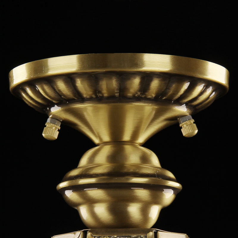 Lámpara de lámpara de semi descarga de 1 luz de bronce lámpara de techo de pera de vidrio con textura en forma de textura