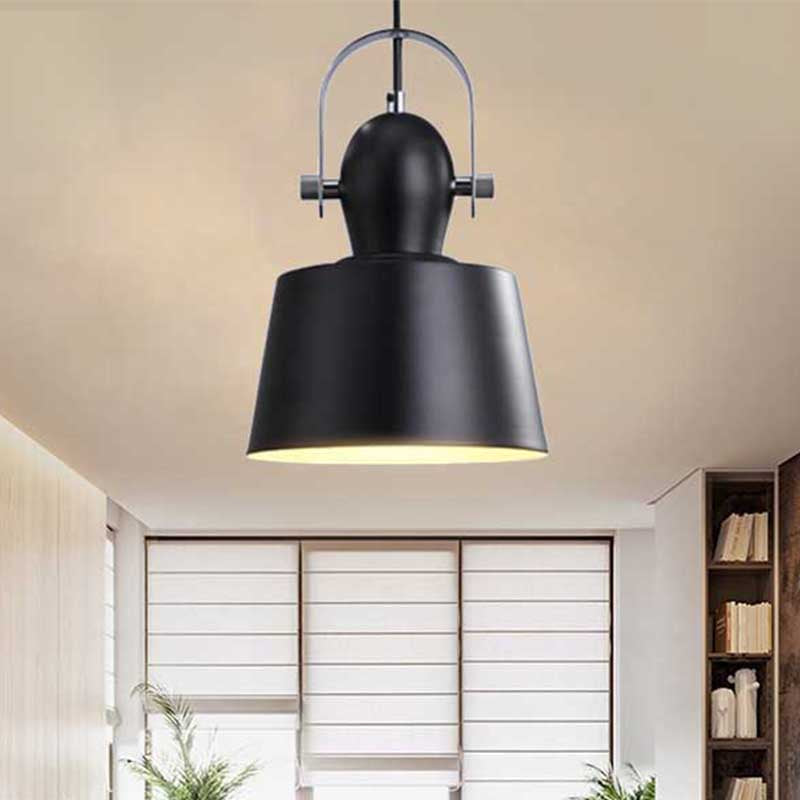 Upside and Down Trifle Bowl Metal Ceiling Pendant Lamp Minimalist 1 Light Black/White/Yellow Hanging Lighting
