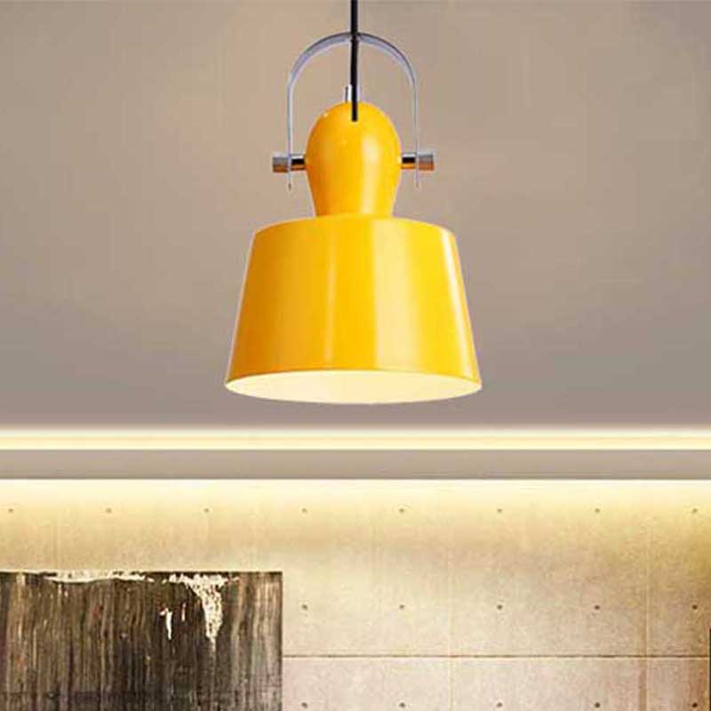 Upside and Down Trifle Bowl Metal Ceiling Pendant Lamp Minimalist 1 Light Black/White/Yellow Hanging Lighting