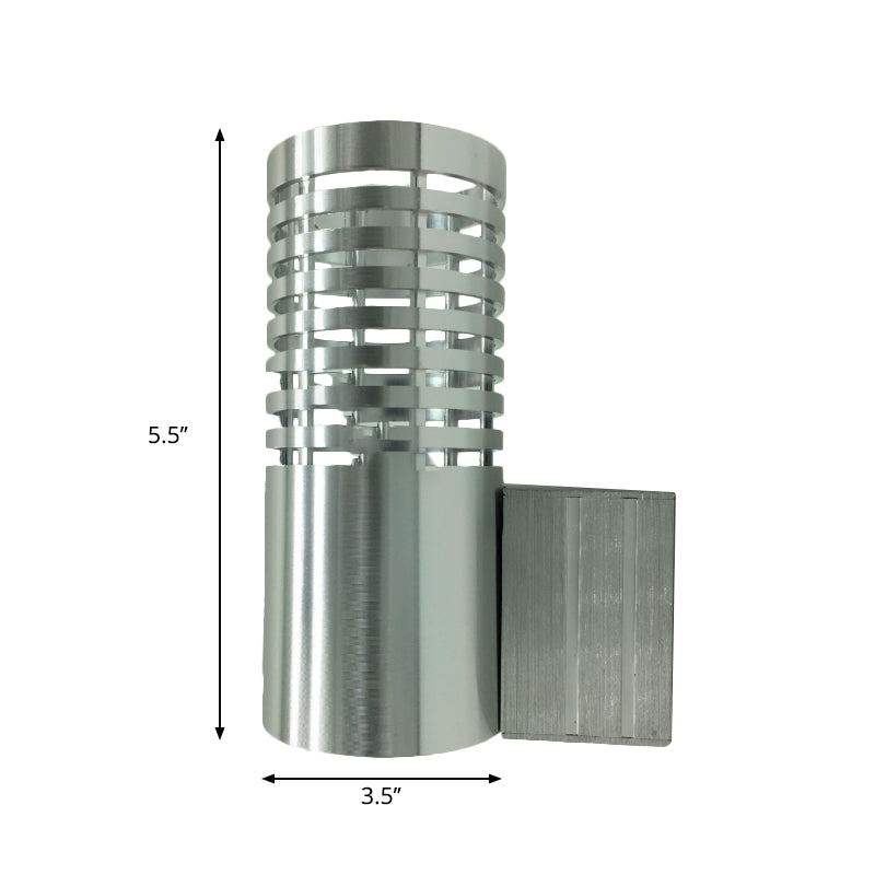 Éclairage mural métallique du cylindre LED moderne lampe murale chromée à LED moderne avec design creux dans un éclairage chaud / blanc