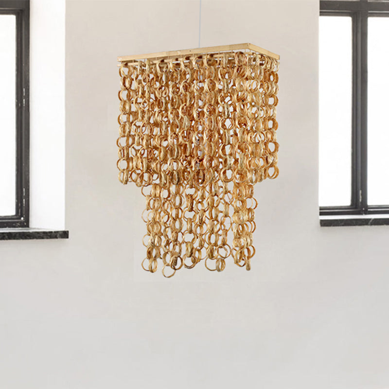 16 "/19.5" ancho de bambú de borbato colgante de lámpara de colgante de luz de luz individual china para el restaurante Dinging Room Restaurant