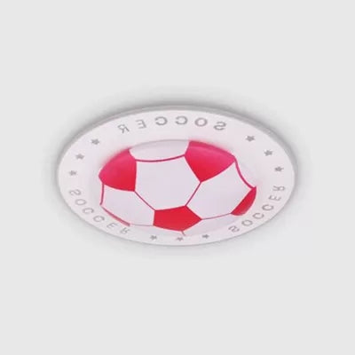 Acrylic Flat Football Flush Ceiling Light Study Room Kitchen Sport Stylish Ceiling Fixture