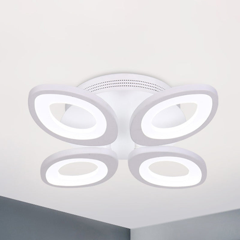 LEDS MODERNE 4/5/8 LED LEUL MONT LEIL avec une nuance en acrylique éclairage de plafond à feuilles blanches en lumière chaude / blanc / naturel